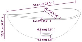 Νιπτήρας Διάφανος 54,5 x 35 x 15,5 εκ. από Ψημένο Γυαλί - Διαφανές