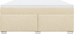vidaXL Κρεβάτι Boxspring με Στρώμα Κρεμ 180x200 εκ. Υφασμάτινο