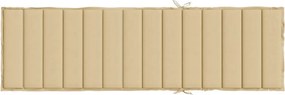 vidaXL Μαξιλάρι Ξαπλώστρας Μπεζ Μελανζέ 200x70x4 εκ. Ύφασμα