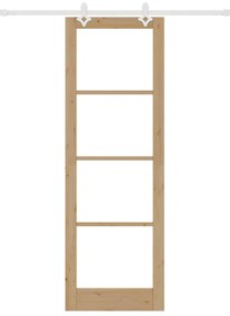 vidaXL Συρόμενη Πόρτα Χειροκίνητος Καφέ 78 x 232 cm Ξύλο και μέταλλο