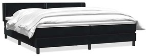 vidaXL Κρεβάτι Boxspring με Στρώμα Μαύρο 200x210 εκ. Βελούδινο