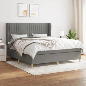 ΚΡΕΒΑΤΙ BOXSPRING ΜΕ ΣΤΡΩΜΑ ΣΚΟΥΡΟ ΓΚΡΙ 180X200 ΕΚ ΥΦΑΣΜΑΤΙΝ 3128702