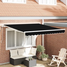 vidaXL Αυτόματη Ανασυρόμενη Τέντα Μαύρη 350x250 εκ.