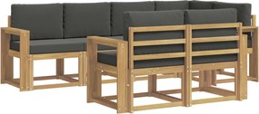 vidaXL Σειρά Καναπέ Εξωτερικού 7 pcs Άσπρο και Ανθρακί Πολυεστέρας