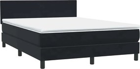 vidaXL Κρεβάτι Boxspring με Στρώμα Μαύρο 160x210 εκ. Βελούδινο
