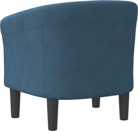 vidaXL Πολυθρόνα Μπάρελ Σκούρο Μπλε Βελούδινη