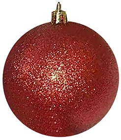 Μπάλα glitter πακ=6τεμ φ8 8cm Xmasfest 1131716 ΚΟΚΚΙΝΟ 93-1696-RED