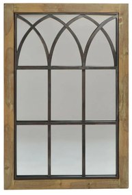 Τοίχο καθρέφτη DKD Home Decor Καφέ Μαύρο Φυσικό Παράθυρο 60 x 3 x 95 cm