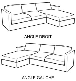 Γωνιακός καναπές με μελανζέ ταπετσαρία, Skander