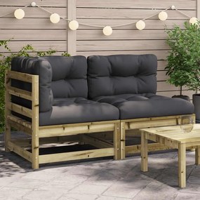 vidaXL Patio Sofa Natural Impregnated