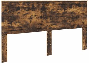 vidaXL Κεφαλάρι με κεφαλάρι Καπνιστό Δρύς 180 cm Επεξεργασμένο ξύλο