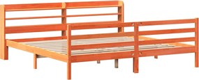 vidaXL Σκελετός Κρεβ. Χωρίς Στρώμα Καφέ Κεριού 200x200 εκ Μασίφ Πεύκο