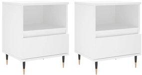 vidaXL Κομοδίνα Λευκά 2 τεμ. 40 x 35 x 50 εκ. από Επεξεργασμένο Ξύλο