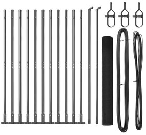 vidaXL Φράχτης  Welded Wire με 13 στυλώματα γκρι 1 x 25 μ χάλυβας
