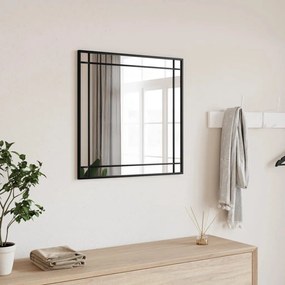 Καθρέφτης Τοίχου Τετράγωνος Μαύρος 50 x 50 εκ. από Σίδερο - Μαύρο