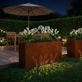 vidaXL Γλάστρα Κήπου Σκ rusty 100 x 20 x 49 εκ