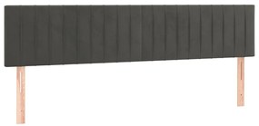 vidaXL Κρεβάτι Boxspring με Στρώμα &amp; LED Σκ. Γκρι 160x200εκ. Βελούδινο