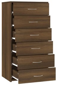 vidaXL Ντουλάπι με 6 Συρτάρια Καφέ Δρυς 50x34x96 εκ Επεξεργασμένο Ξύλο