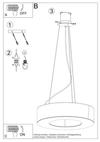 Sollux Κρεμαστό φωτιστικό Saturno 8,λευκό,8xE27/60w