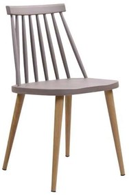 Καρέκλα LAVIDA Μεταλλική Χρώμα Φυσικό,SandBeige ΥλικόPP 43x48x77cm (Σετ 4 ΤΕΜ)