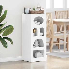 vidaXL Πλαϊνό γραφείο ELST Υψηλής γυαλάδας λευκό 40 x 35 x 100,5 εκ