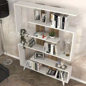 Βιβλιοθήκη Λευκό / Καρυδί NOPREGO 120x20x162