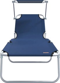 vidaXL Ξαπλώστρα 2 pcs Μπλε 58 x 188 x 77 εκ. Πολυεστέρας