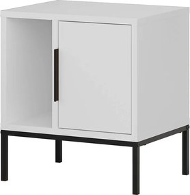 Κομοδίνο Glynn Megapap χρώμα λευκό 45x35x50εκ.