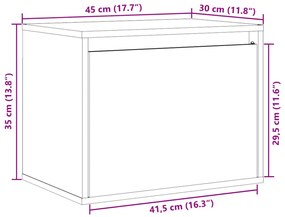 Ντουλάπι Τοίχου Καφέ Μελί 45 x 30 x 35 εκ. Μασίφ Ξύλο Πεύκου - Καφέ