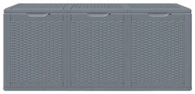 vidaXL Μπαούλο Αποθήκευσης Κήπου Γκρι 270 Λίτρων από Ρατάν Πολυπρ/νίου