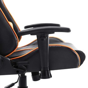 Καρέκλα Gaming Μαύρη / Πορτοκαλί από Συνθετικό Δέρμα - Πολύχρωμο