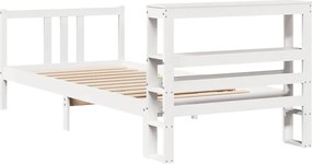 vidaXL Σκελετός Κρεβατιού με Κεφαλάρι Χωρίς Στρώμα Λευκό 90x200 εκ.