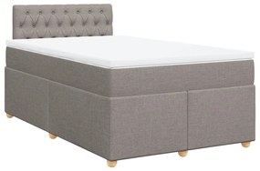 vidaXL Κρεβάτι Boxspring με Στρώμα Taupe 120x200 εκ. Υφασμάτινο