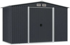 vidaXL Αποθήκη Κήπου Ανθρακί 257 x 205 x 178 εκ. Ατσάλινη