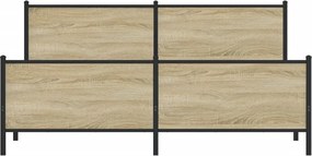 vidaXL Σκελετός Κρεβ. Χωρίς Στρώμα Sonoma Δρυς 200x200 εκ. Μεταλλικό