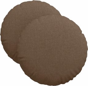 vidaXL Μαξιλάρια καθισμάτων 2 pcs Καφέ Ø40 x 13 εκ ύφασμα