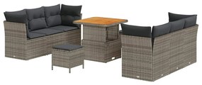 vidaXL Σετ Καναπέ Κήπου 9 pcs Γκρι συνθετικό ρατάν