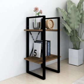 vidaXL Βιβλιοθήκη με 2 Ράφια Καφέ Δρυς 40x30x70 εκ. Επεξεργ. Ξύλο