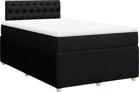 vidaXL Κρεβάτι Boxspring με Στρώμα Μαύρο 120x190 εκ. Υφασμάτινο