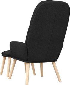 vidaXL Πολυθρόνα Relax Μαύρη Υφασμάτινη με Σκαμπό