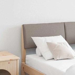 vidaXL Ταπετσαρισμένο κεφαλάρι Taupe 120 cm Στερεά ξυλεία πεύκου