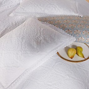 Κουβέρτα Virginia 00 White Kentia Υπέρδιπλo 230x260cm Cotton-Polyester