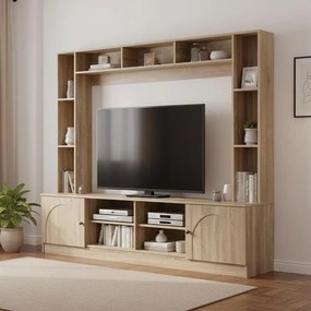 Σύνθετο σαλονιού Ambera σε sonoma απόχρωση 200x40x171.5εκ 200x40x171.5 εκ.