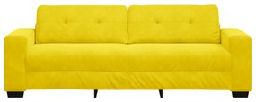 vidaXL Καναπές 3 Θέσεων Κίτρινος 180 cm Βελούδο