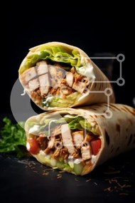 Σετ των 2 Intra Συλλεκτικό Ξύλινο Παζλ Plywood  4mm - Νόστιμο περιτύλιγμα κοτόπουλου με φρέσκα υλικά Σε Ξύλινο Κουτί - Διαστάσεις: 10x10 cm – 25 κομμάτια