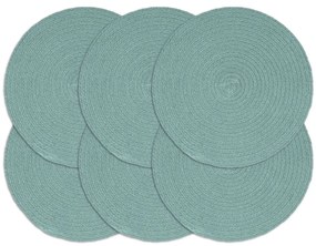 vidaXL Σουπλά Στρογγυλά Απλά 6 τεμ. Πράσινα 38 εκ. Βαμβακερά