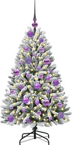 vidaXL Τεχνητό Χριστουγεννιάτικο Δέντρο Πράσινο και Λευκό 120 cm