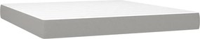 vidaXL Κρεβάτι Boxspring με Στρώμα Ανοιχτό Γκρι 180x200 εκ. Υφασμάτινο