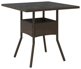vidaXL Σέτ φαγητού για κήπο 3 pcs Καφέ Πολυ ράταν