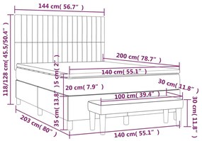 ΚΡΕΒΑΤΙ BOXSPRING ΜΕ ΣΤΡΩΜΑ ΣΚΟΥΡΟ ΓΚΡΙ 140X200 ΕΚ. ΒΕΛΟΥΔΙΝΟ 3137966